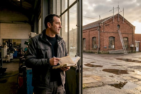Un ingénieur procède à l’inspection d’un bâtiment équipé d’un système de protection contre la foudre.