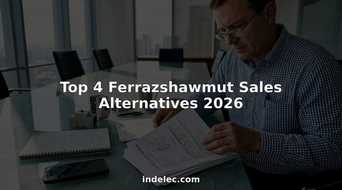 Engineer reviews electrical protection options in office