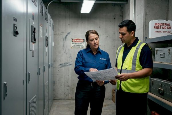 Facility manager reviews lightning safety plan