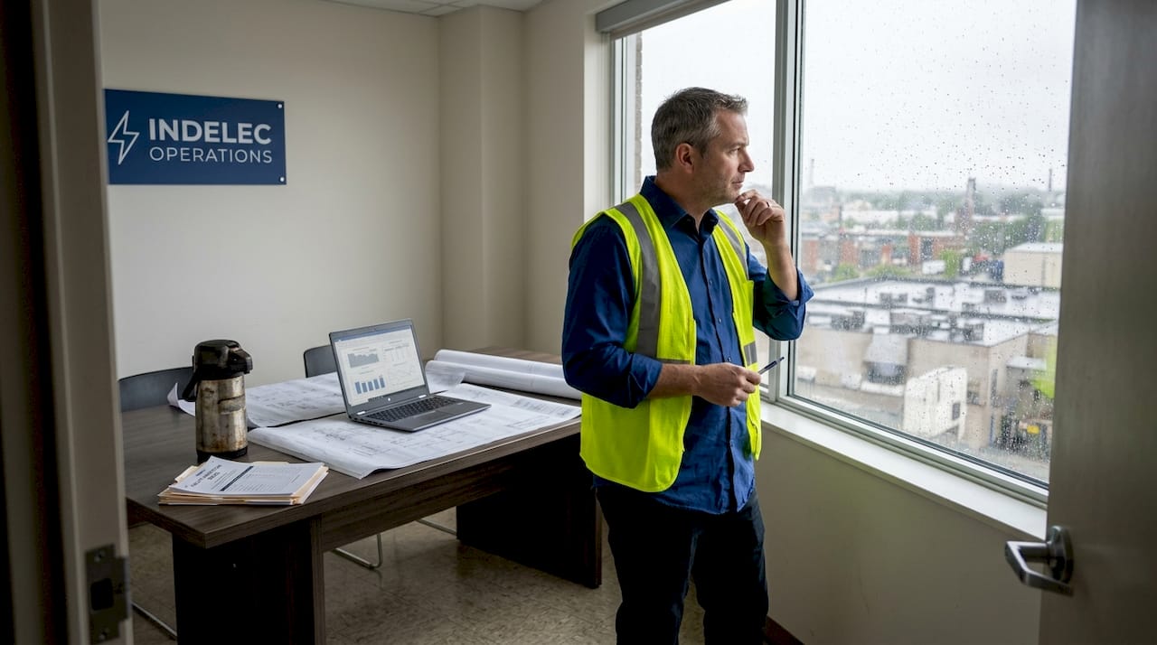 Facilities manager reviews lightning risk plans