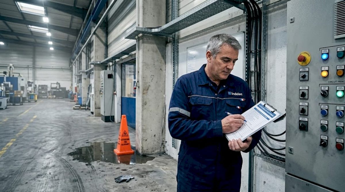 Le responsable sécurité passe en revue la liste de contrôle des risques liés à la foudre.