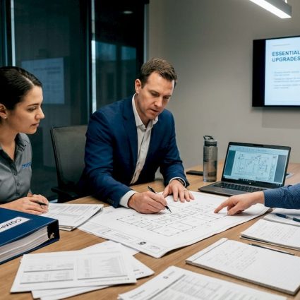Facility team reviewing protection system upgrades