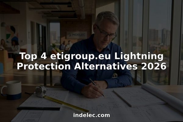 Engineer reviewing lightning protection blueprints
