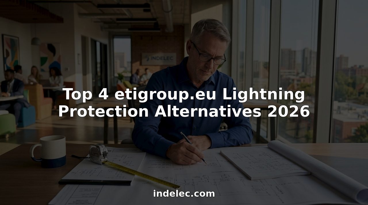 Engineer reviewing lightning protection blueprints