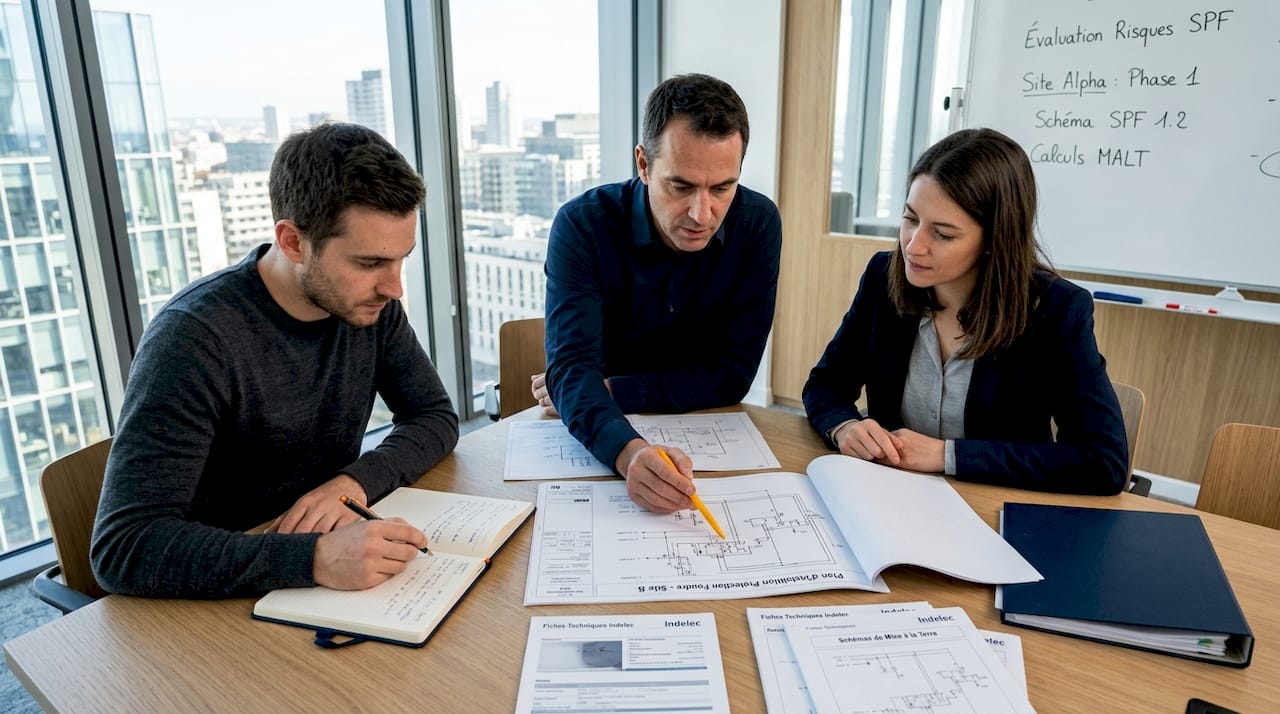 Des ingénieurs étudient différentes options de fournisseurs d’électricité afin de choisir la solution la plus adaptée à leurs besoins.