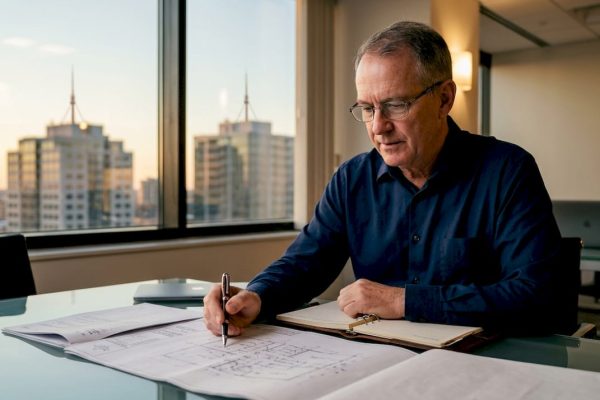 Un spécialiste analyse le plan de prévention des risques liés à la foudre.