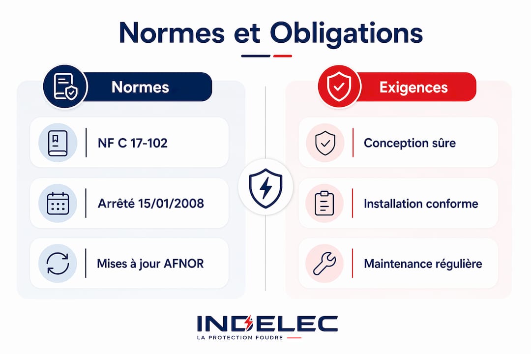 Infographie : tout savoir sur les normes et obligations en matière de protection contre la foudre