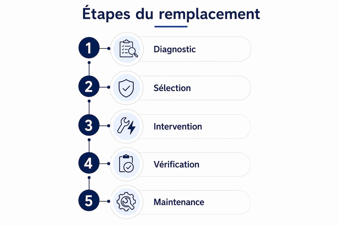 Infographie : les différentes étapes pour remplacer un parafoudre