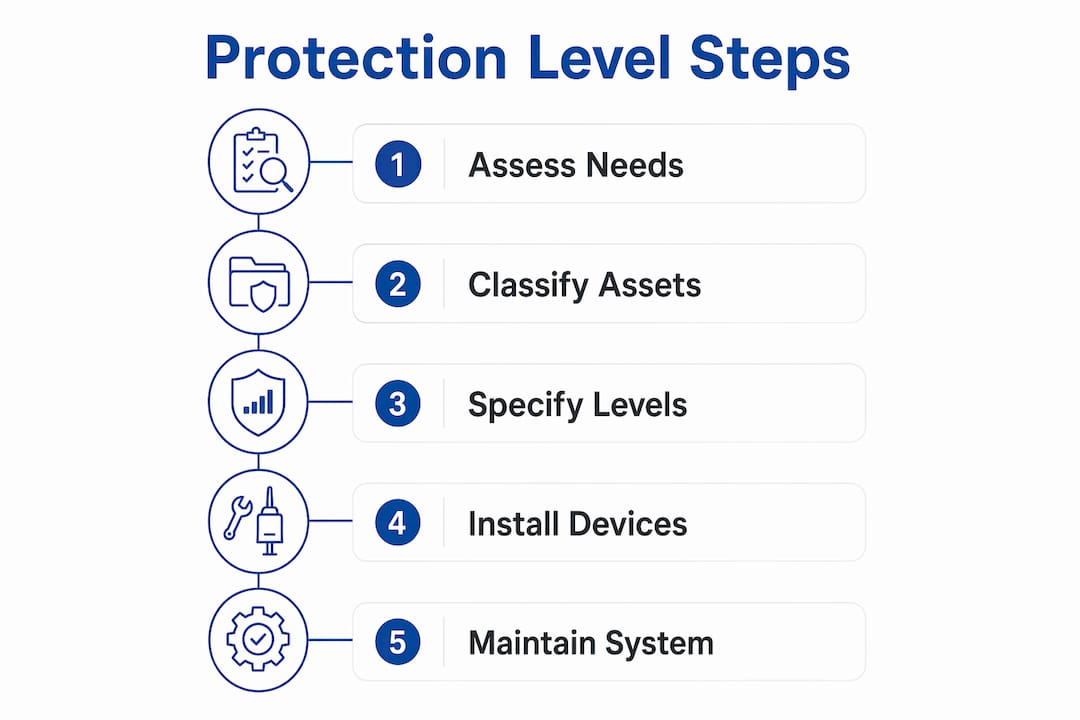 Infographic showing protection level selection process