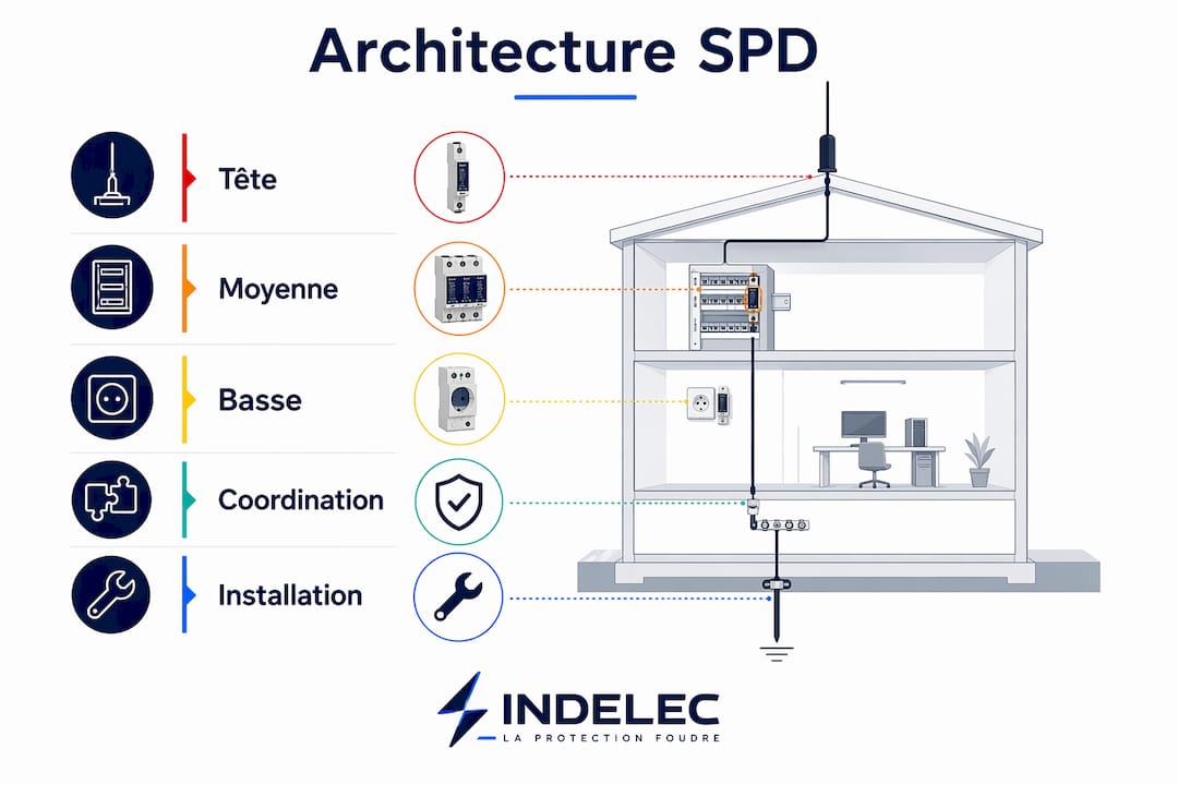 Schéma illustrant l’architecture et les fonctions des SPD au sein d’un datacenter