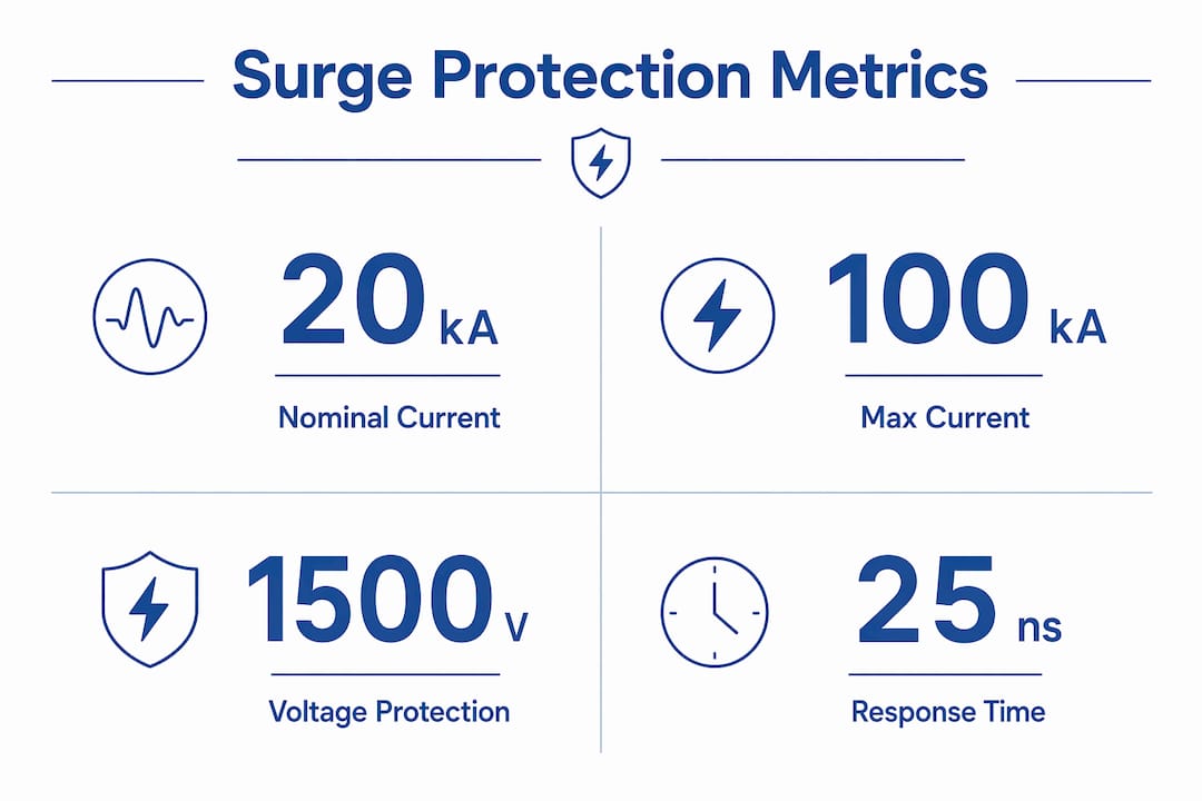 Infographic comparing surge protection specifications