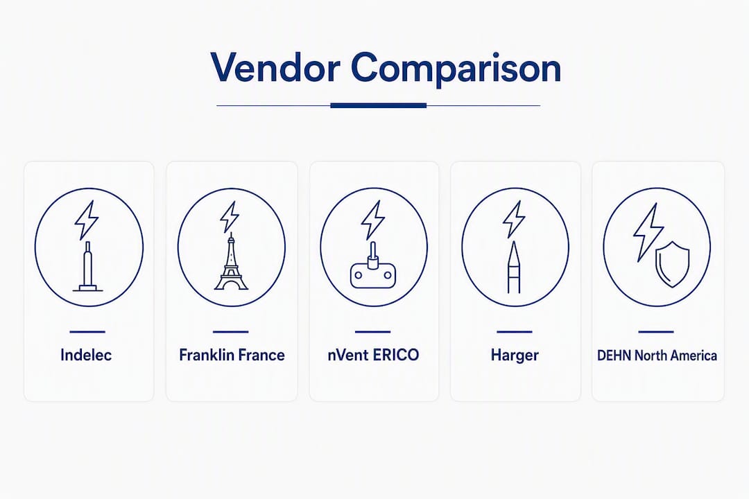 Infographic comparing lightning protection vendors