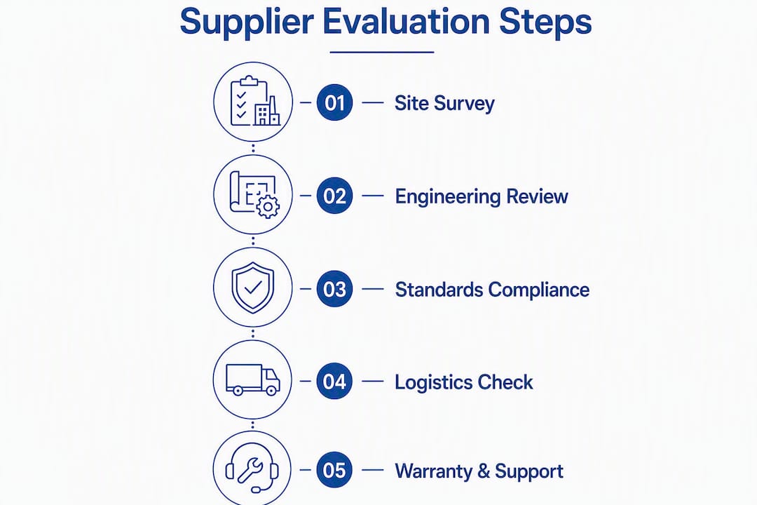 Infographic illustrating supplier evaluation steps