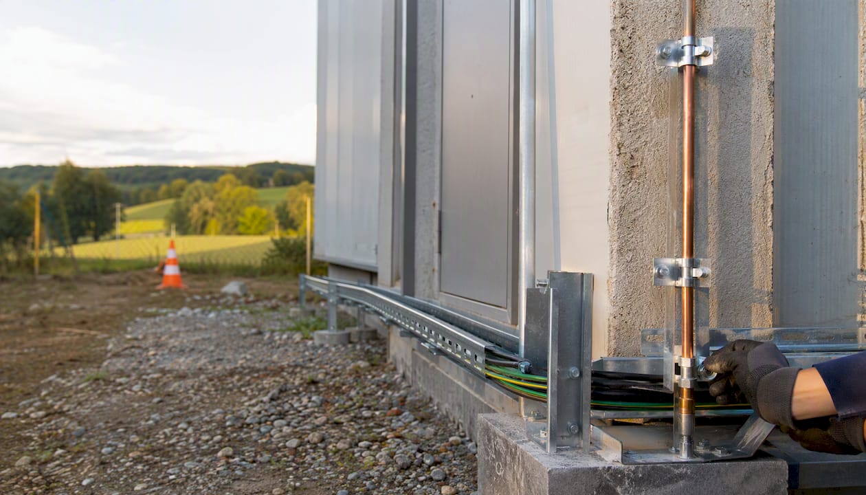 Industrial facility grounding and lightning protection setup