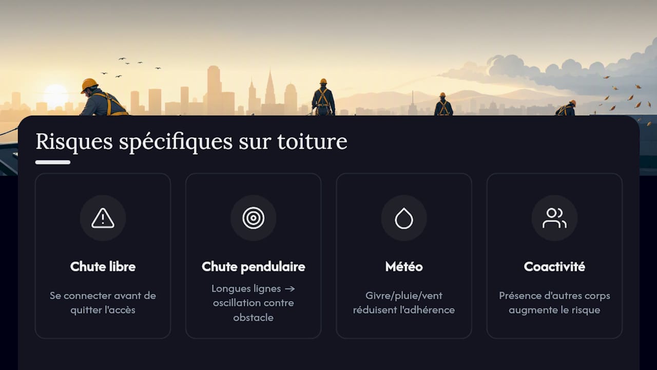 Quels sont les risques spécifiques du travail en hauteur sur toiture ? — overview diagram