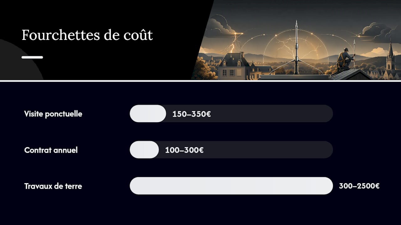 Postes de coût et justificatifs d'une maintenance anti-foudre
