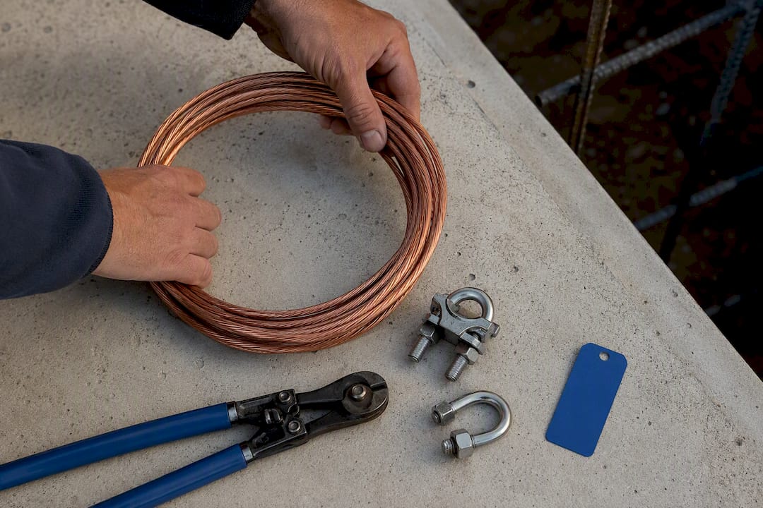 Spare grounding conductor and connector hardware