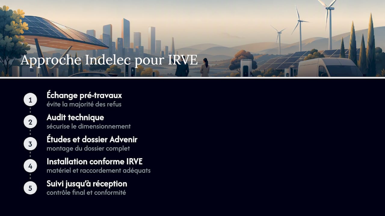 Le point de vue d'Indelec sur les projets IRVE en entreprise — overview diagram