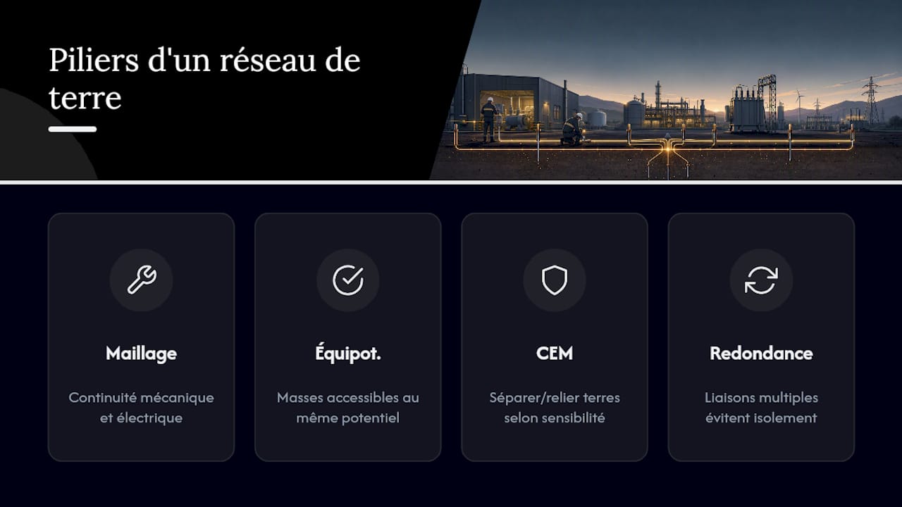 Les trois piliers d’un réseau de terre industriel