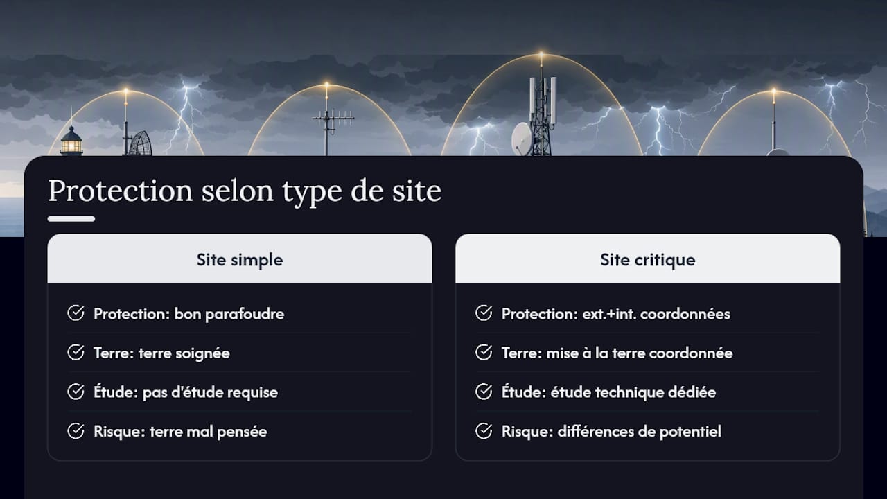Ce que révèle vingt ans d'audits foudre sur les antennes mal protégées — overview diagram