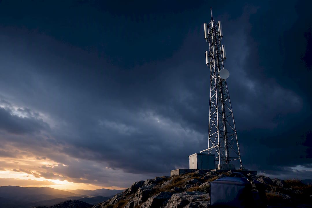 Tour de télécommunication protégée après un orage