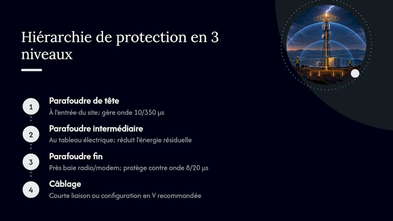 Coordination des parafoudres sur trois niveaux