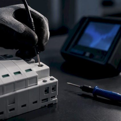 Close-up of SPD terminal under test