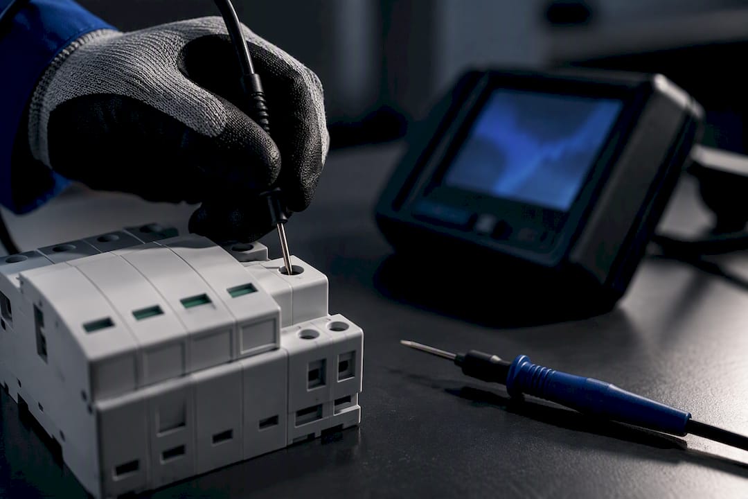 Close-up of SPD terminal under test