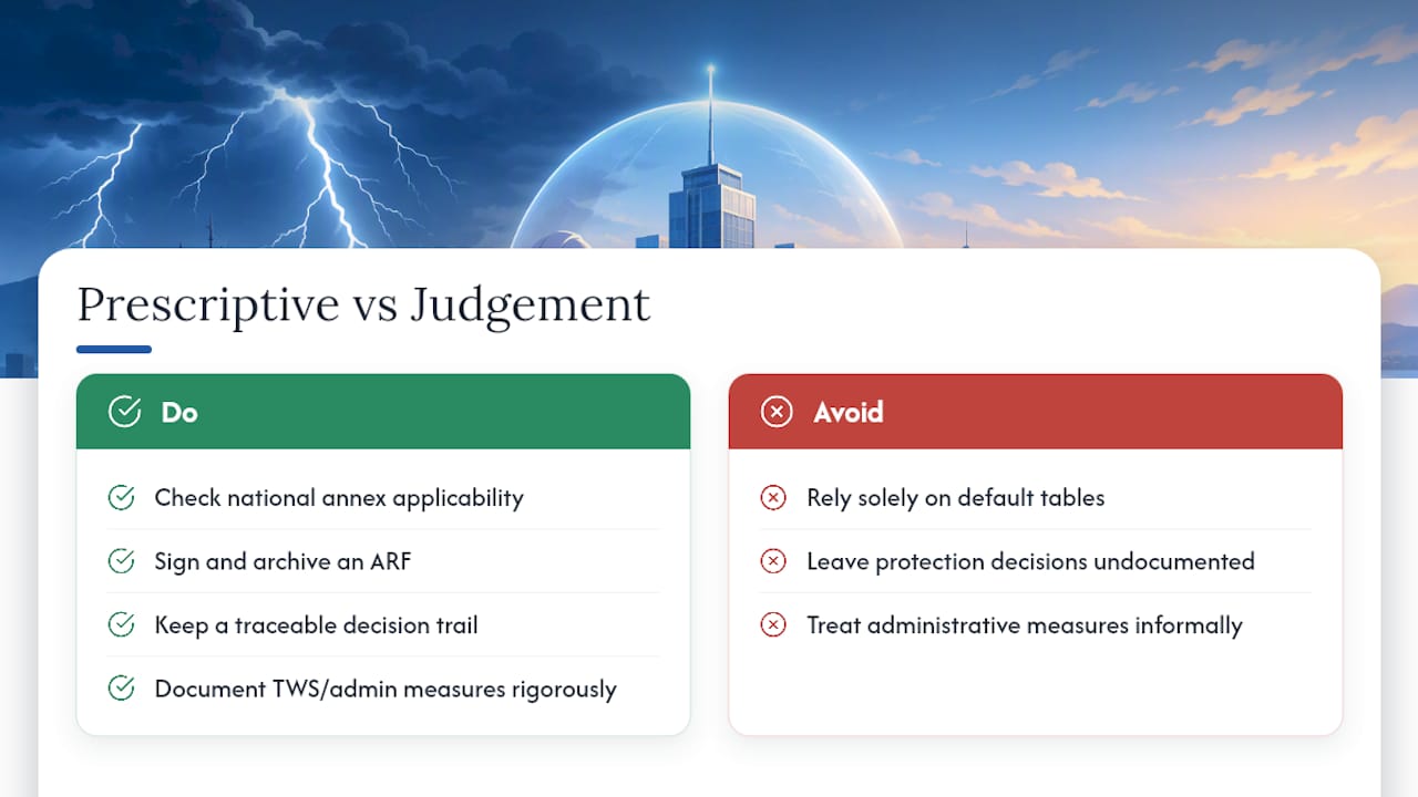 Balancing prescriptive clauses and engineering judgment — overview diagram
