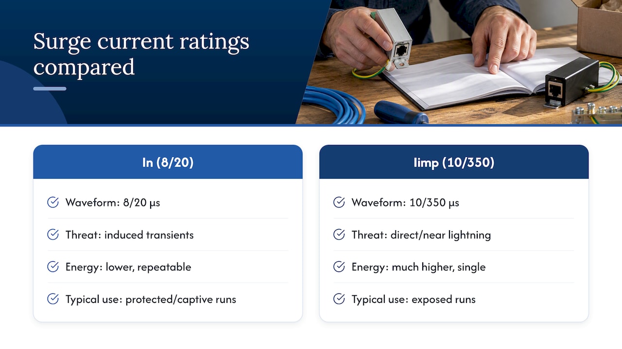 Comparison of In and Iimp surge ratings