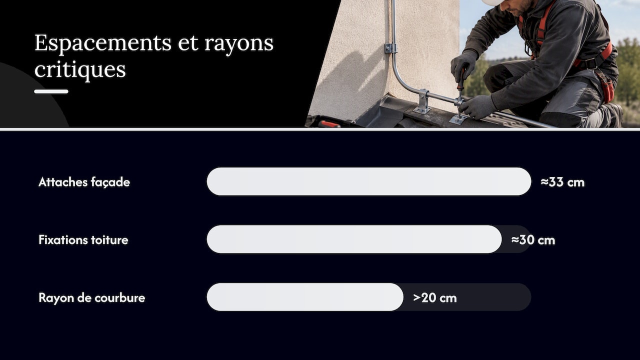 Règles de tracé et de fixation sur façades et toitures — overview diagram