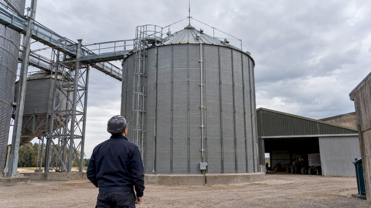 Silo agricole doté d'une protection contre la foudre