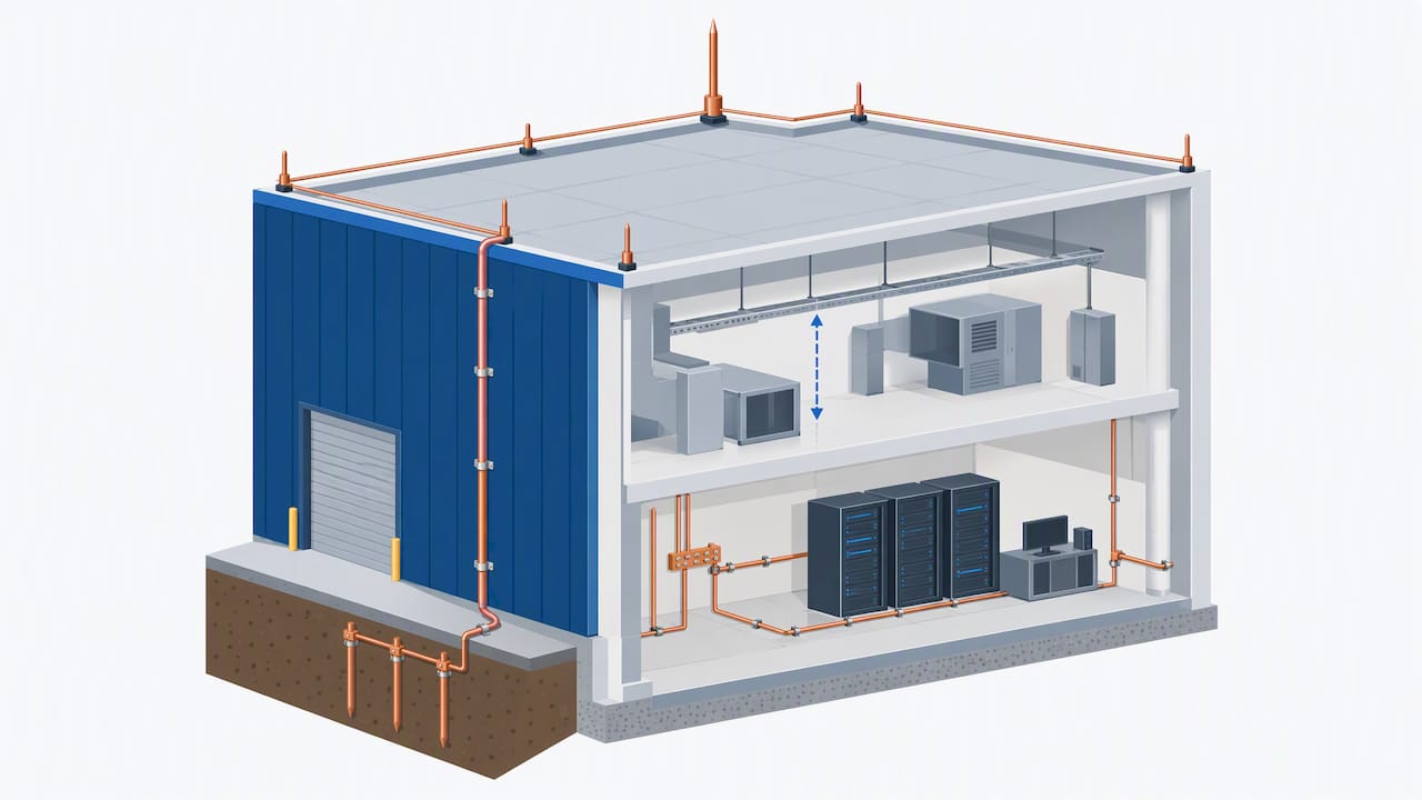 Layered external and internal lightning protection