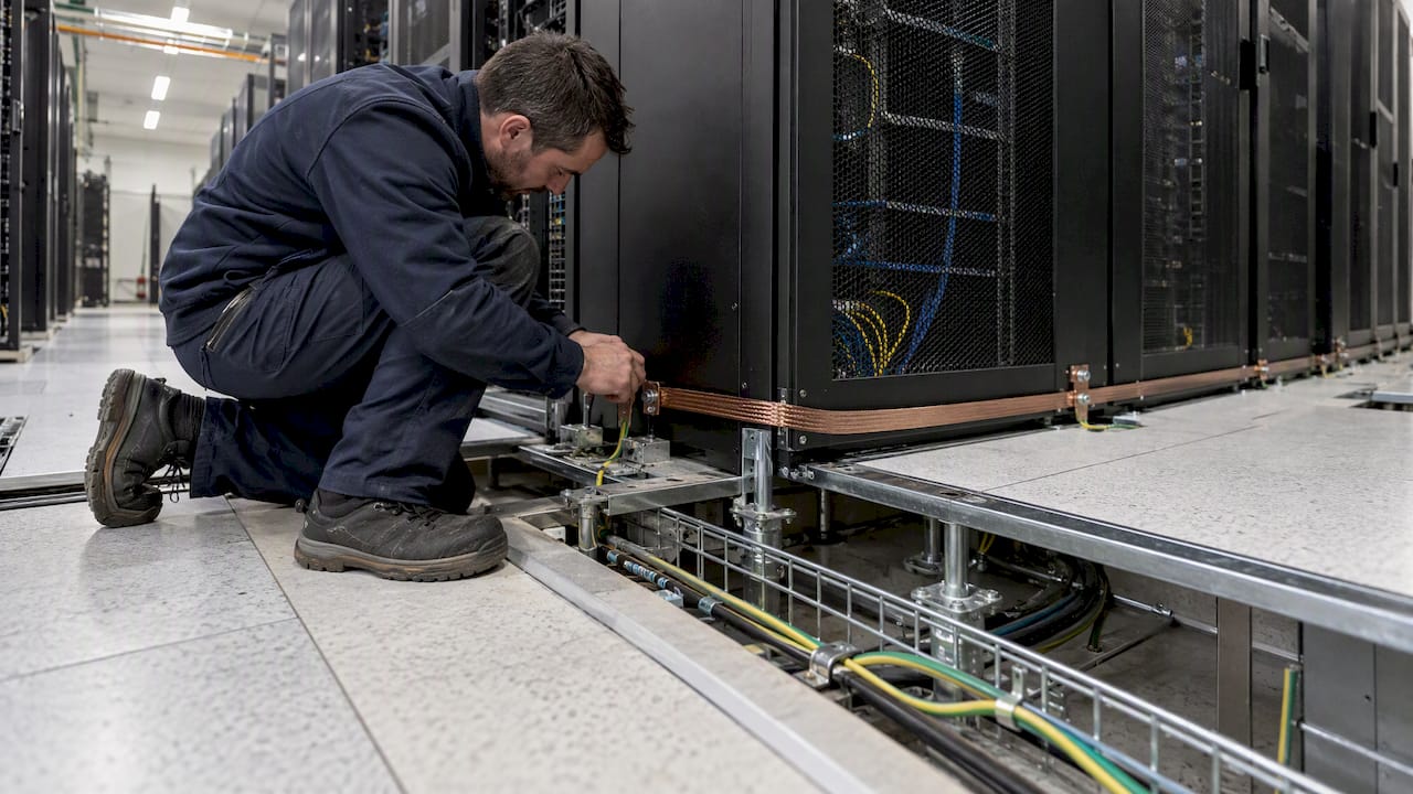 Câbles en cuivre pour la mise à la terre entre armoires informatiques