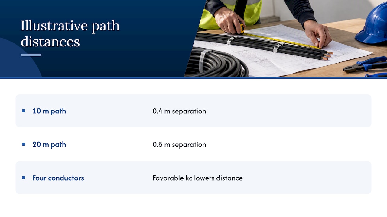 Path length doubles required separation distance
