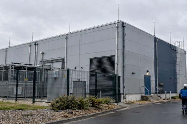 Data center with visible lightning protection
