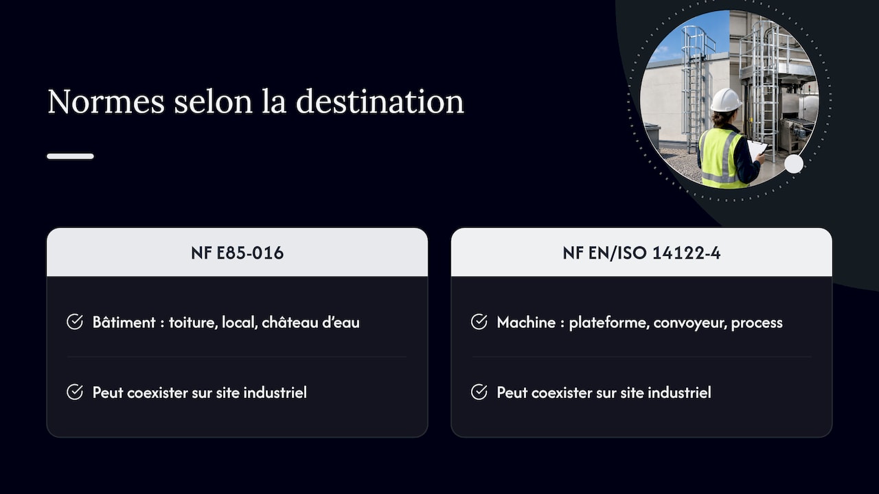 Choix de norme selon la destination de l’échelle
