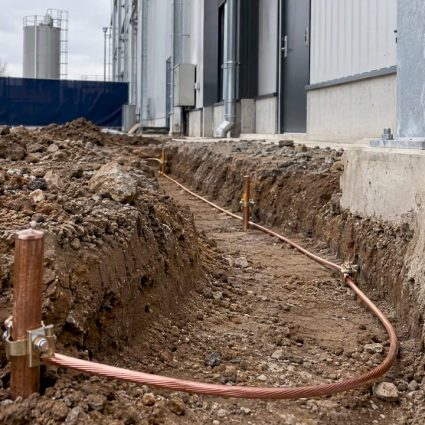 Boucle de terre en tranchée industrielle