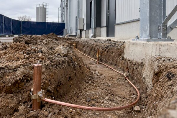 Boucle de terre en tranchée industrielle