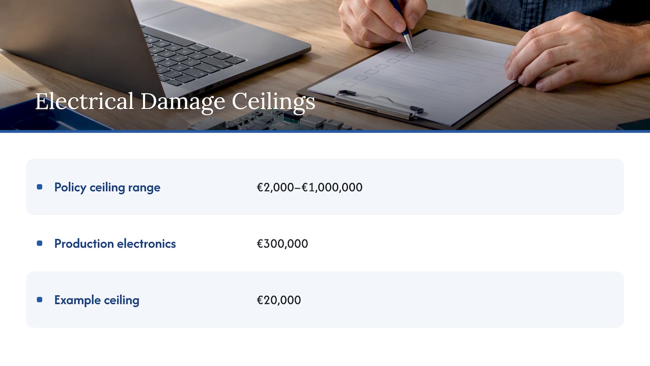 Example equipment value versus insurance ceiling